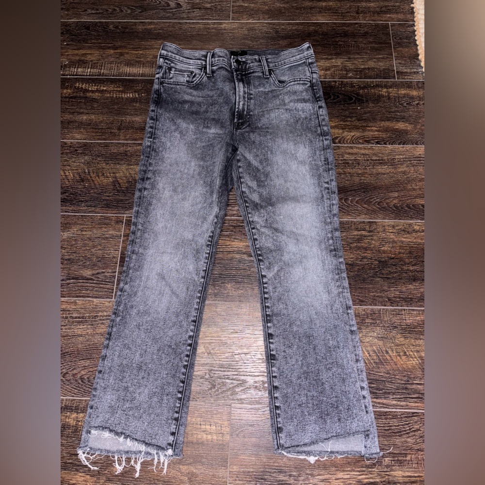 MOTHER Women's Straight Leg Jeans in Washed Black/Grey